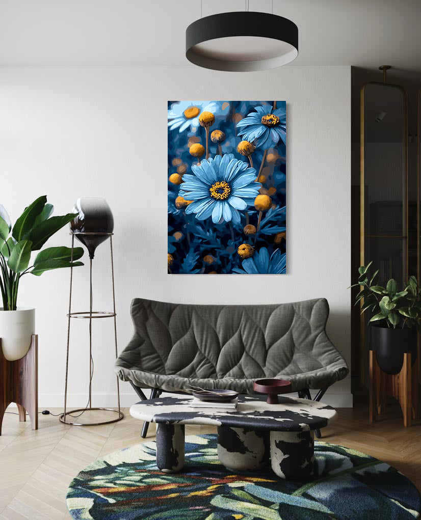 Pictura pe Numere – Contrast Albastru si Aur 6637