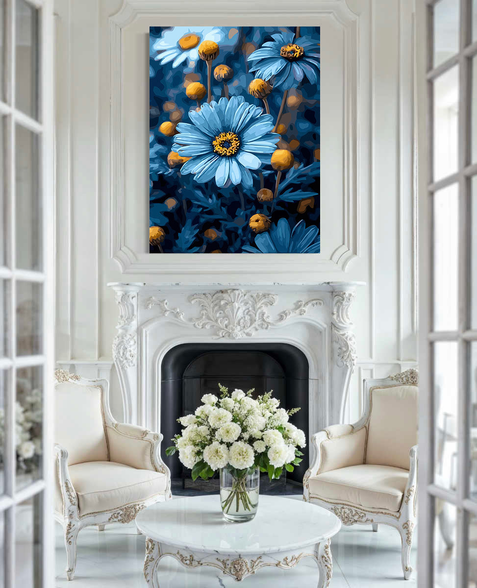 Pictura pe Numere – Contrast Albastru si Aur 6637