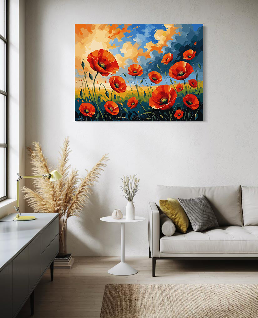 Set Pictură pe numere – Câmpie cu Maci 6687