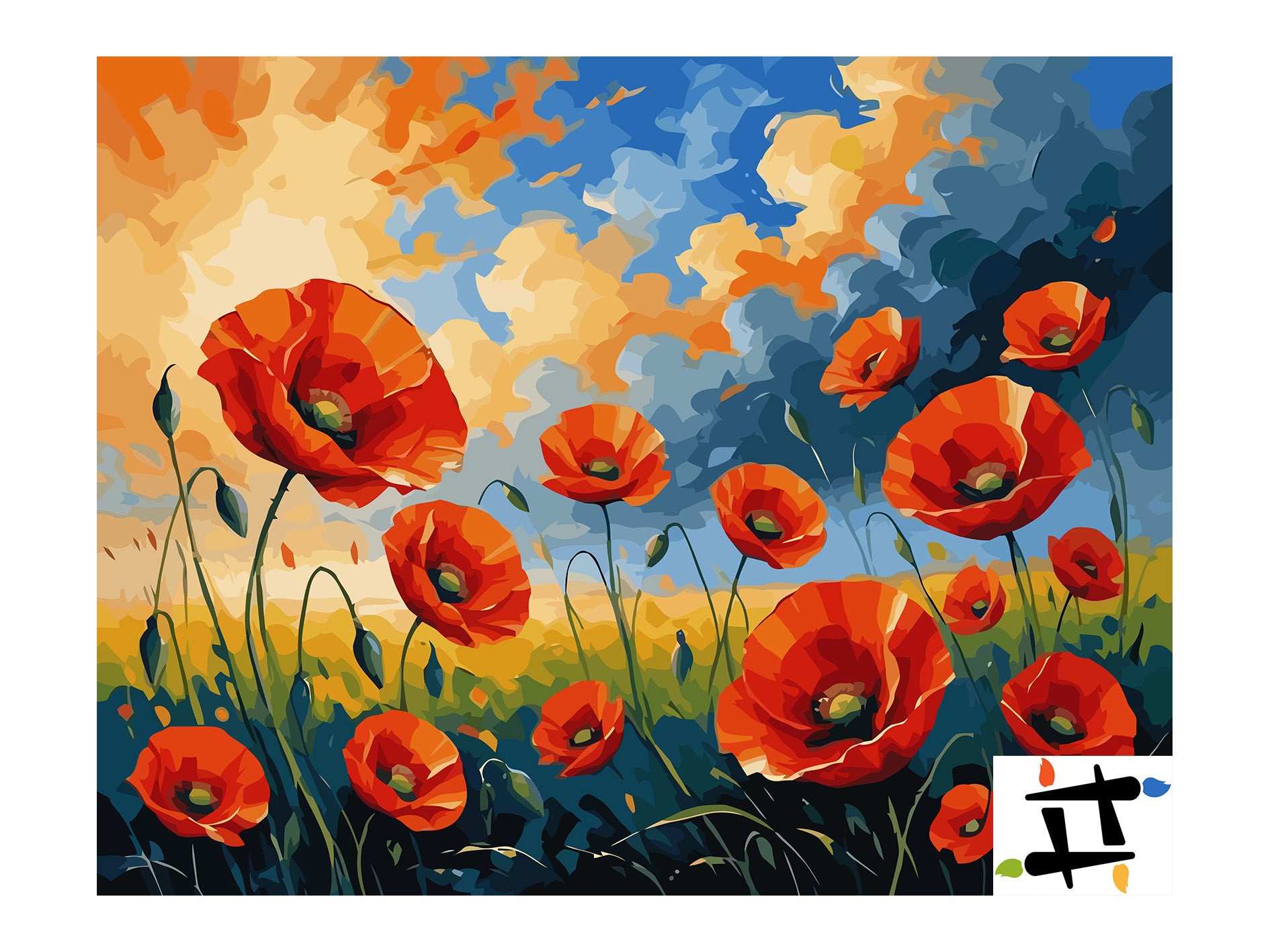 Set Pictură pe numere – Câmpie cu Maci 6687