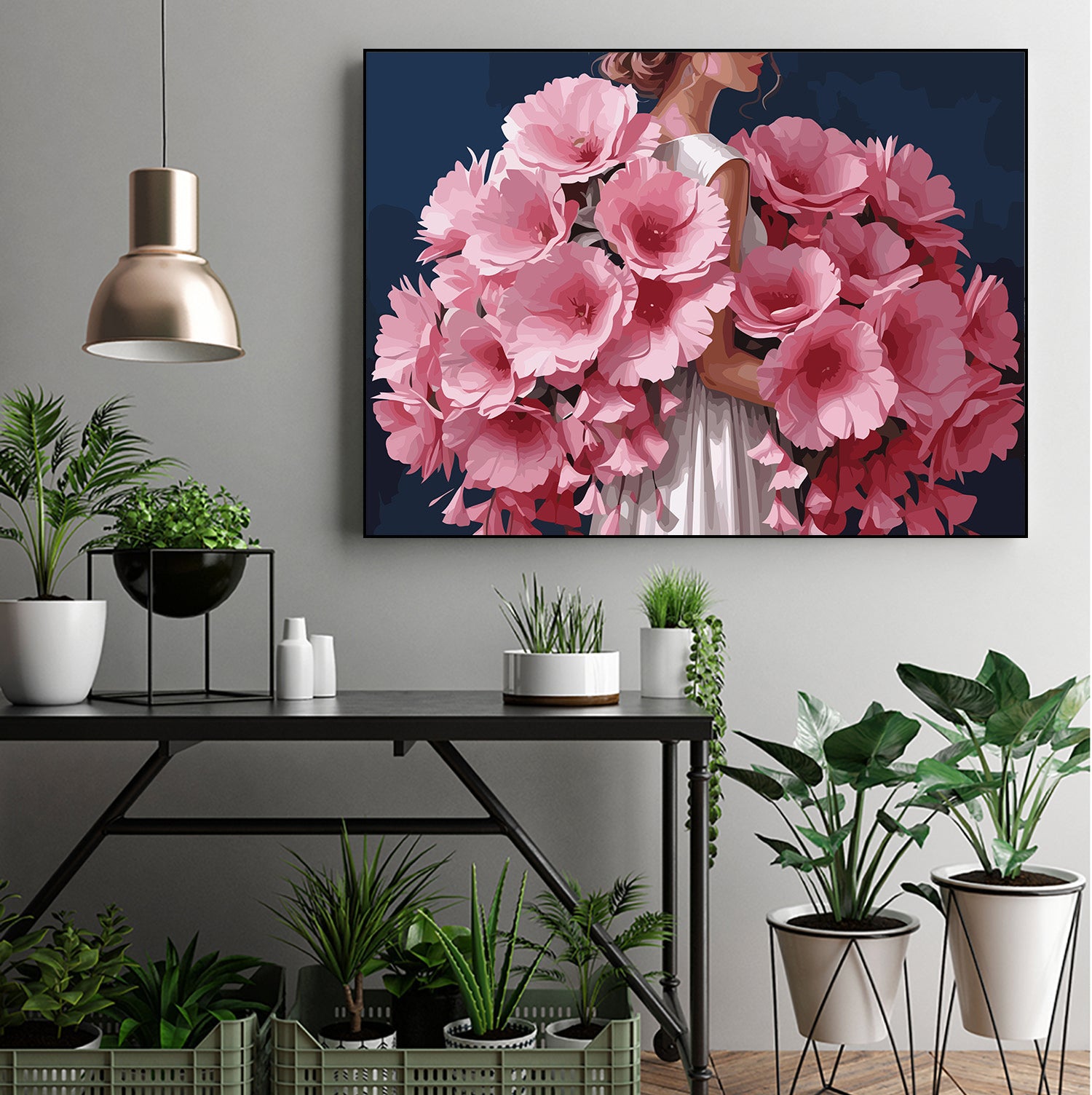 Pictura pe Numere – Ecou in Roz si Alb 6780