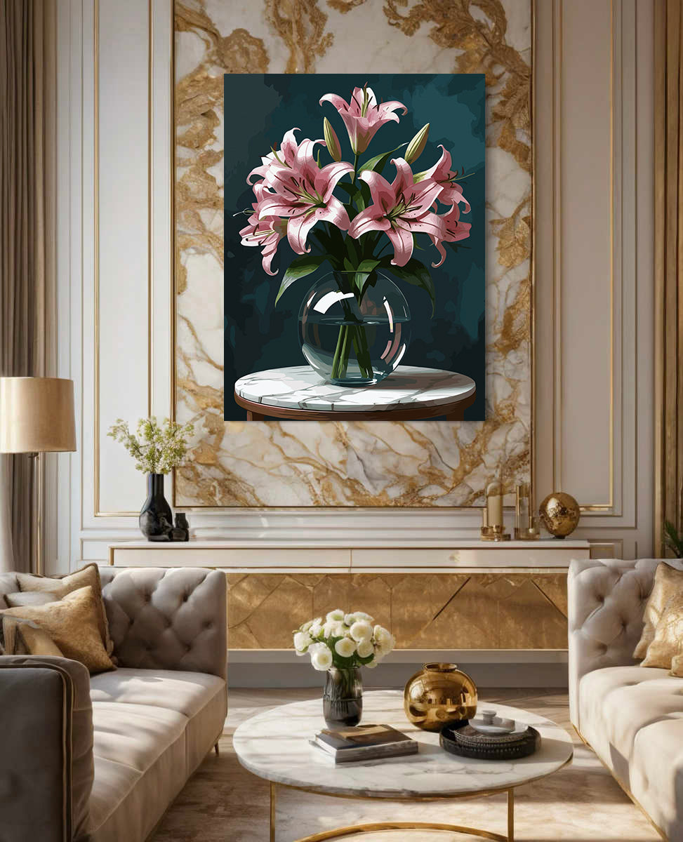 Pictura pe Numere – Crinii roz 6815