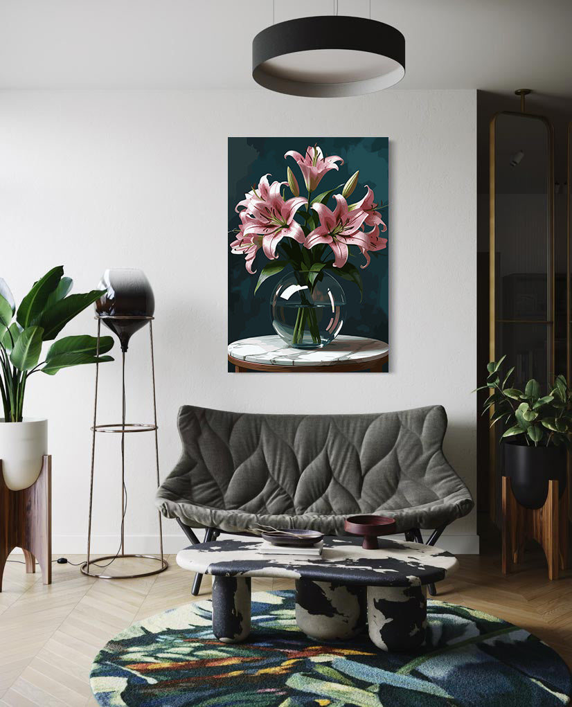 Pictura pe Numere – Crinii roz 6815