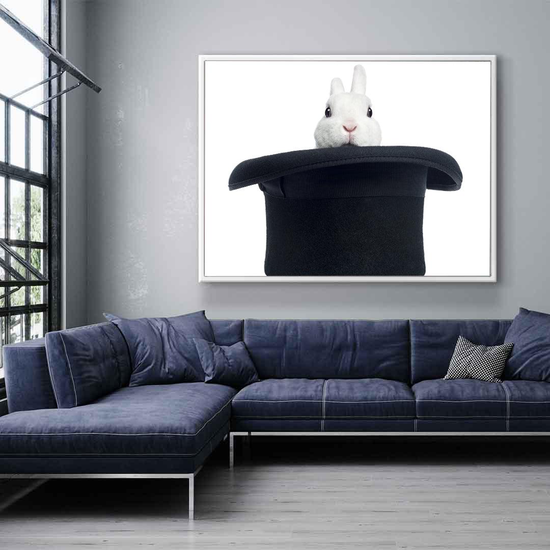 Tableau sur toile - Le lapin au chapeau