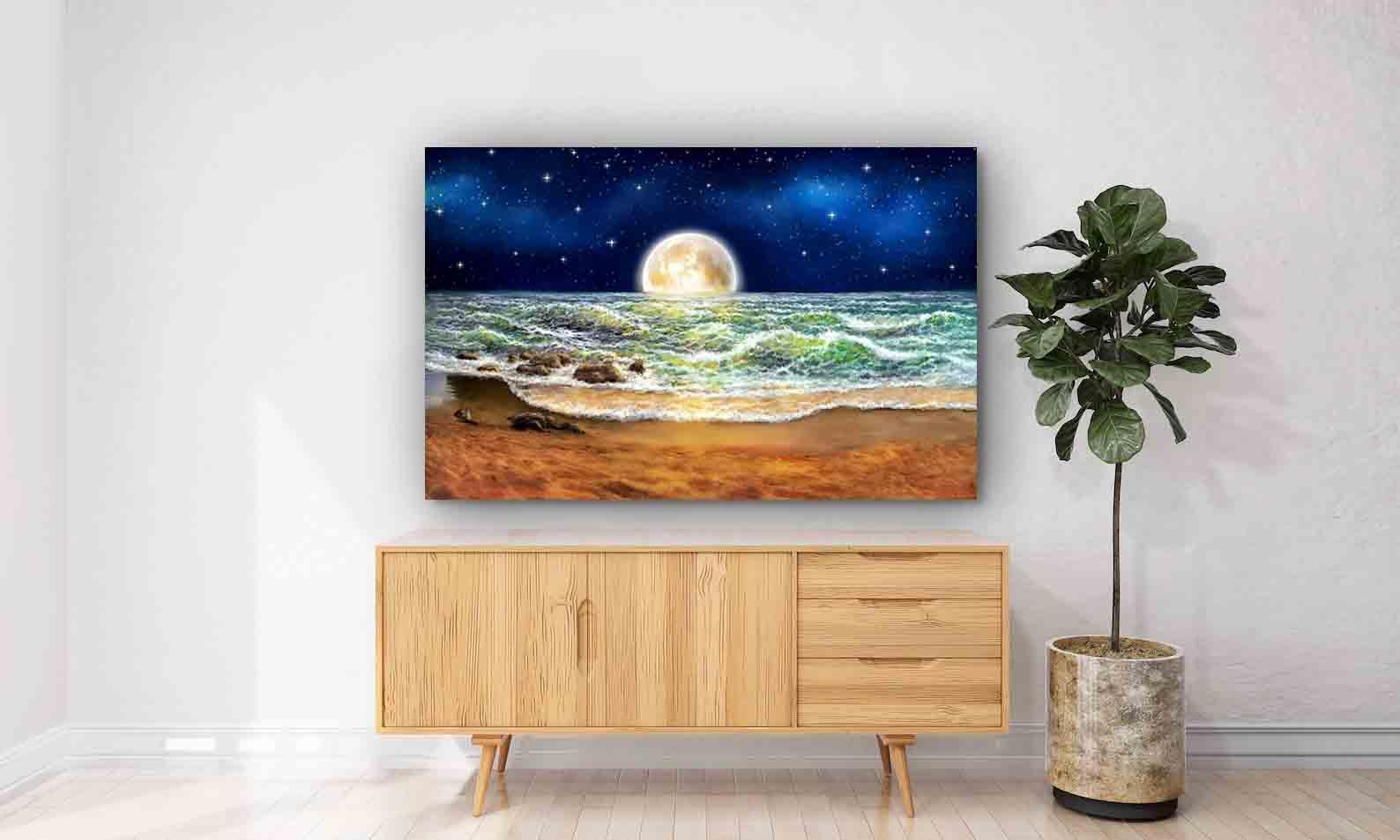 Tablou Canvas - Luna deasupra marii