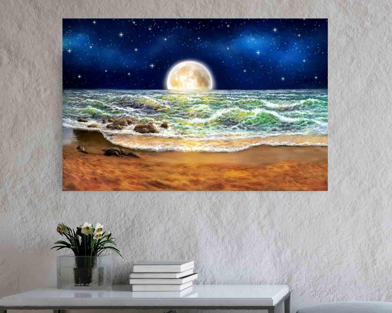 Tablou Canvas - Luna deasupra marii