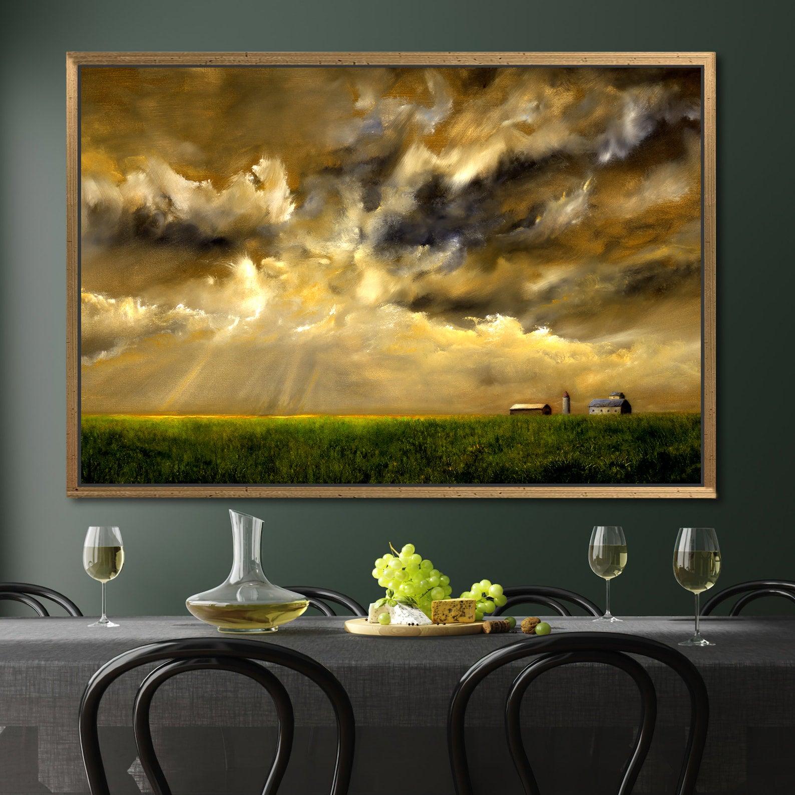 Tablou Canvas - Grainfield with storm