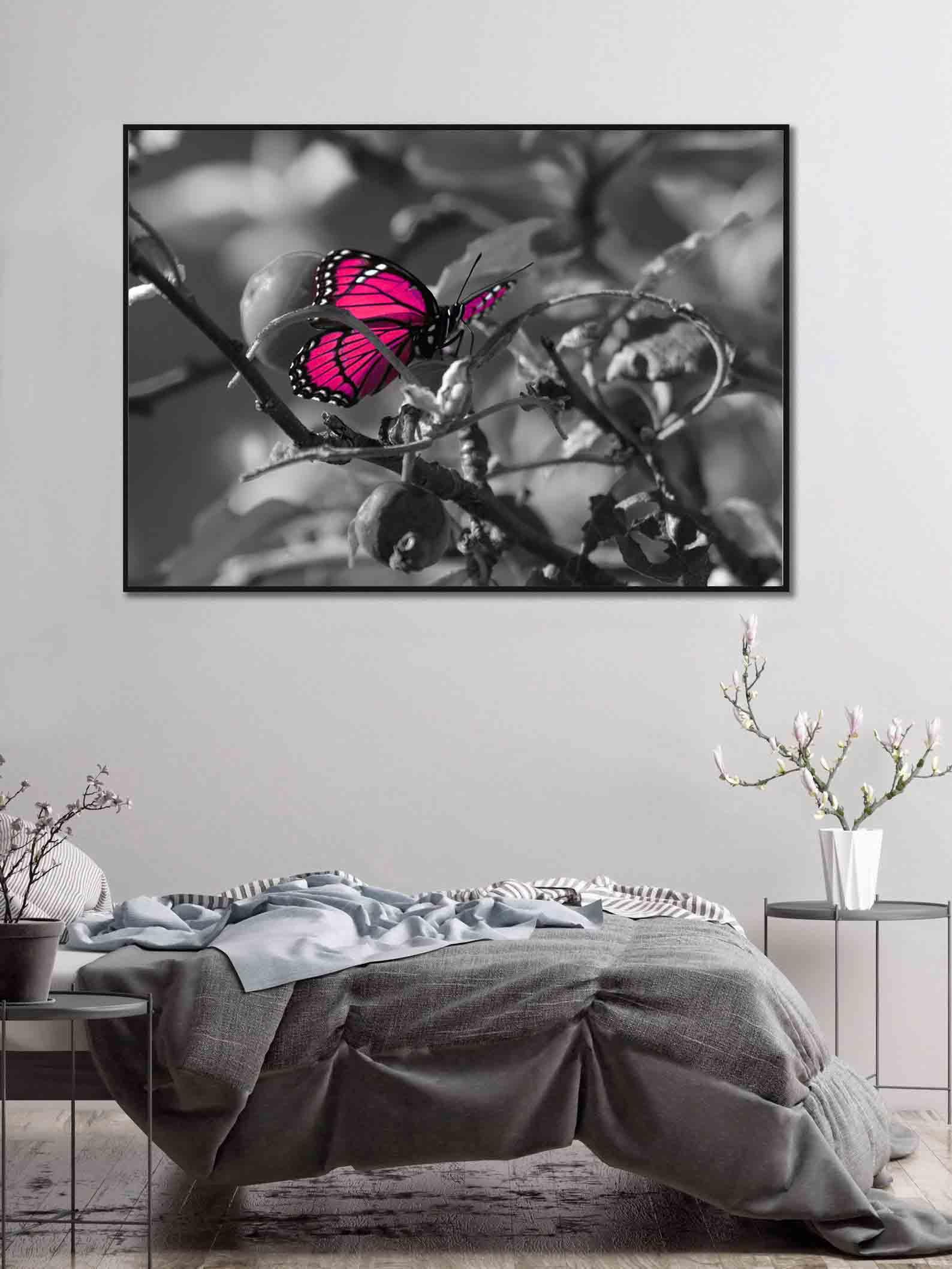 Tablou Canvas - Fluturele roz