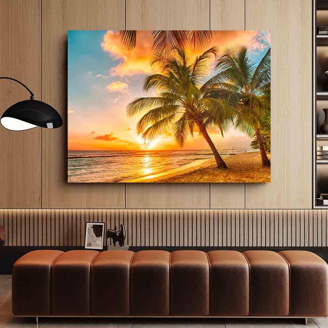 Tablou Canvas - Palmieri tropicali pe plaja