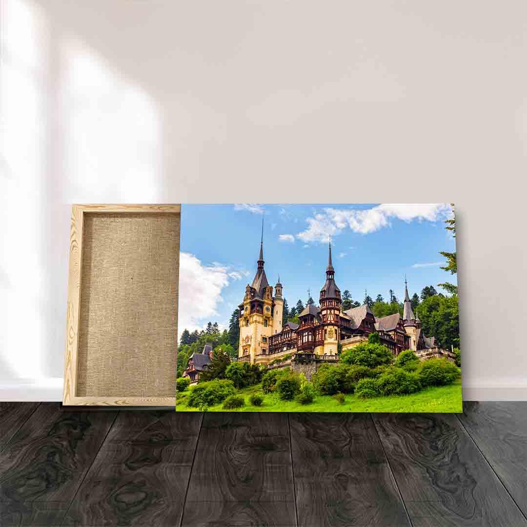 Peinture sur toile - Château de Peles à Sinaia