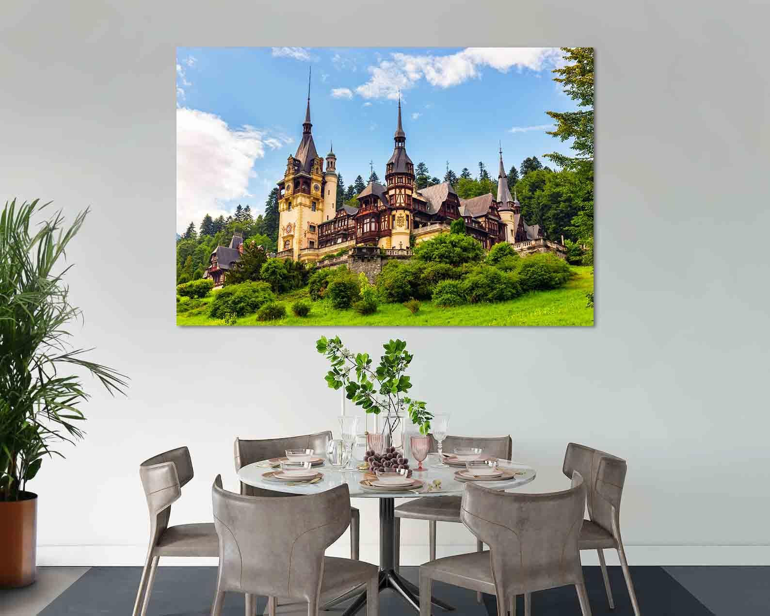 Peinture sur toile - Château de Peles à Sinaia