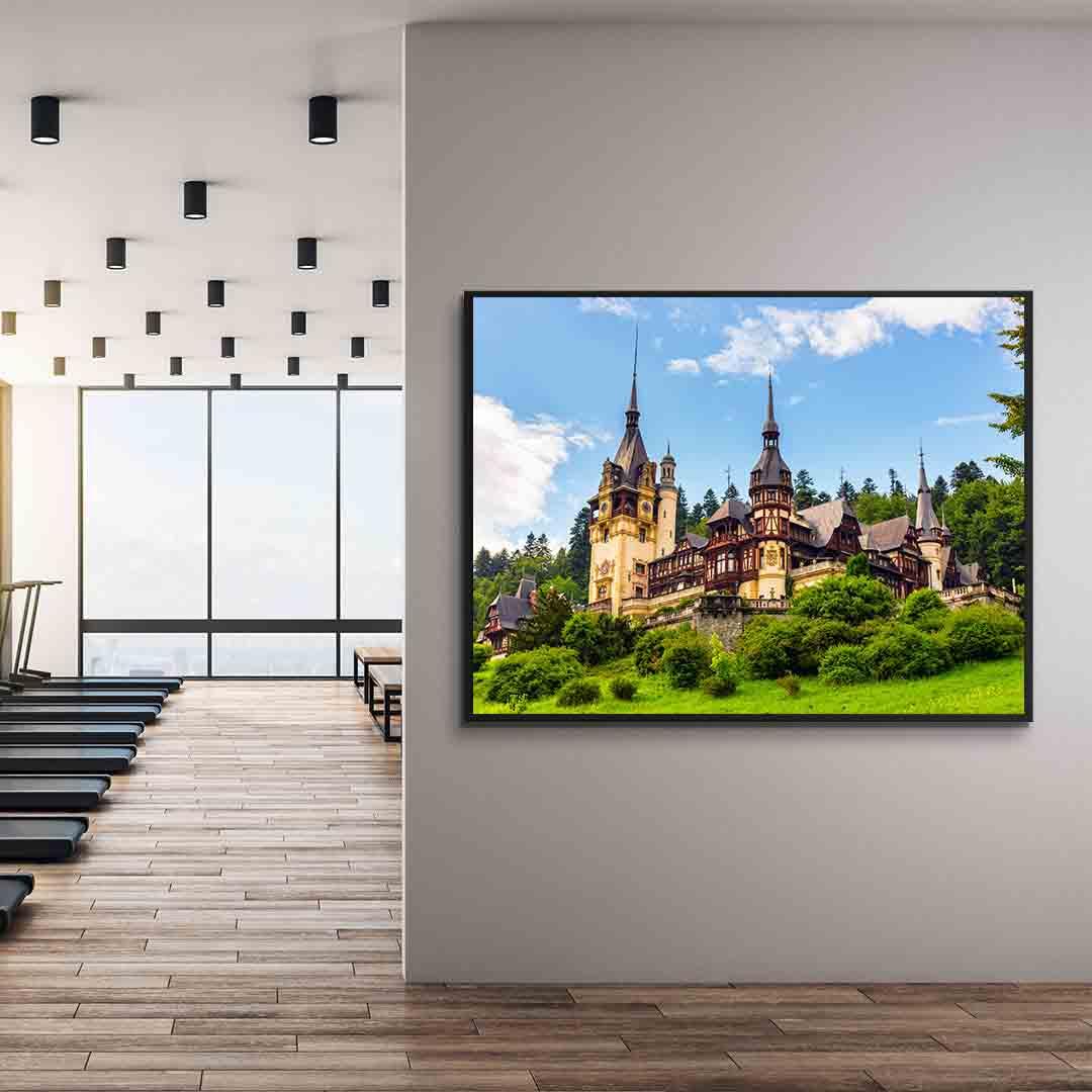 Peinture sur toile - Château de Peles à Sinaia