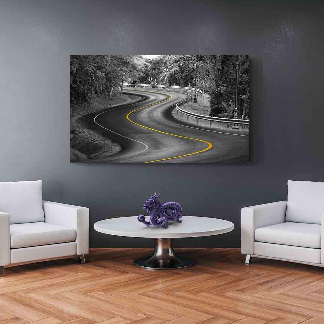 Peinture sur toile - Courbe jaune