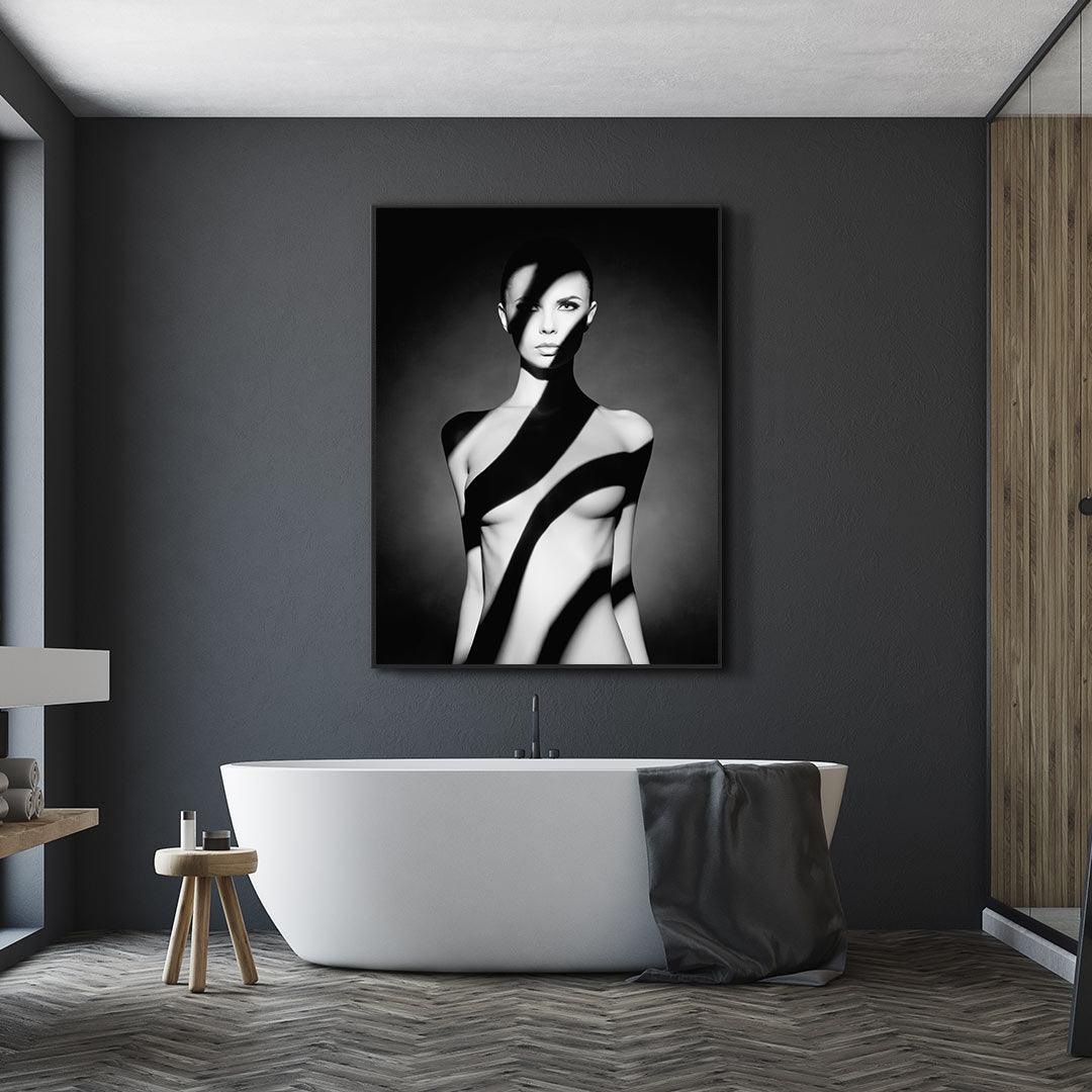 Peinture sur toile - Femme nue avec une ombre sur son corps