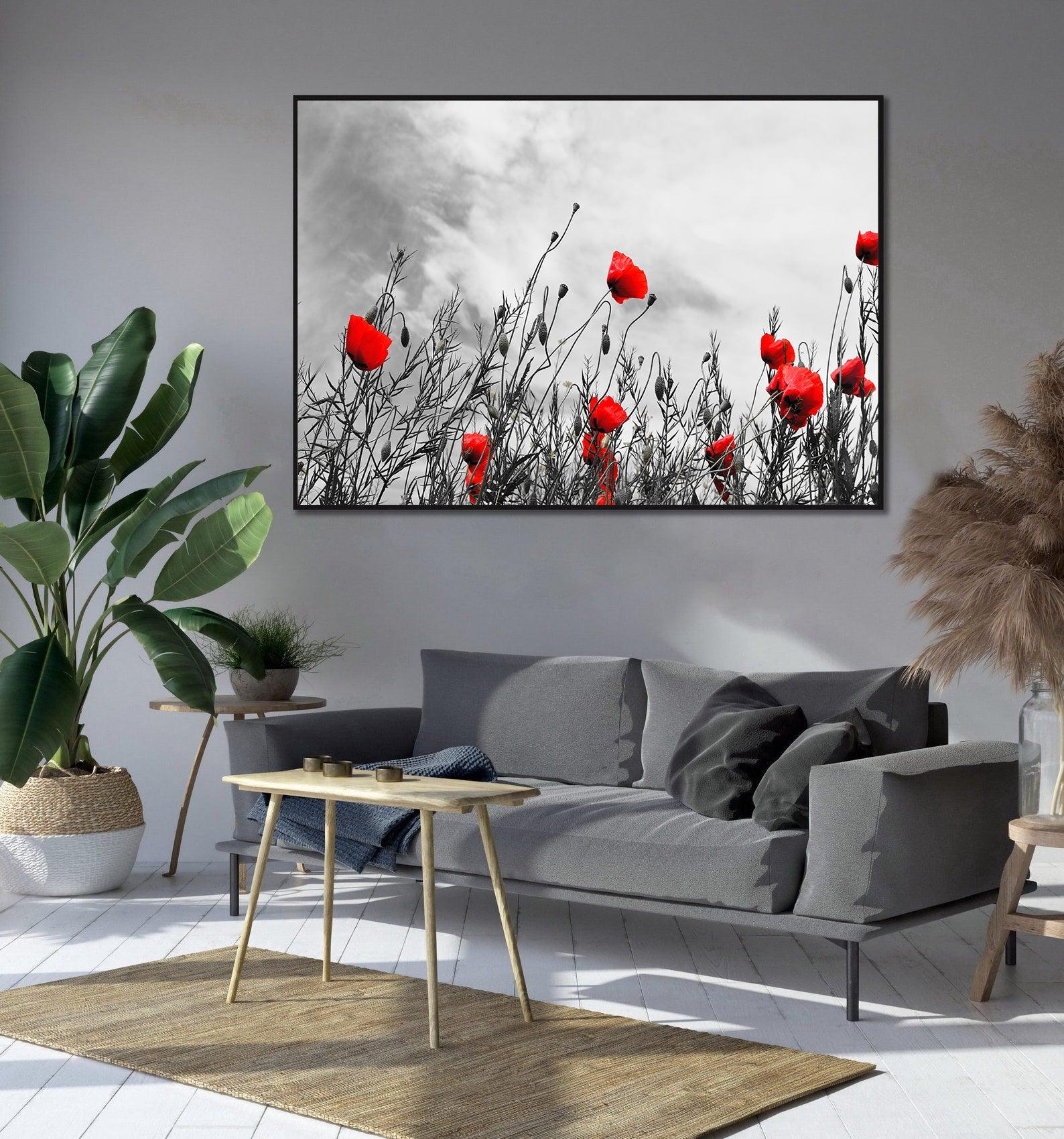 Peinture sur toile - Coquelicots rouges
