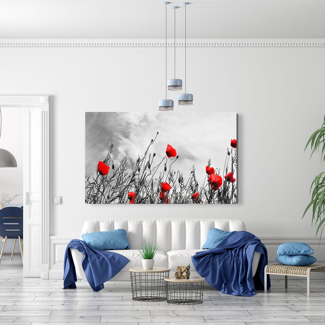 Peinture sur toile - Coquelicots rouges