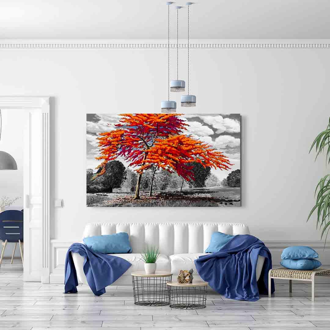 Tablou Canvas - Copacii rosii