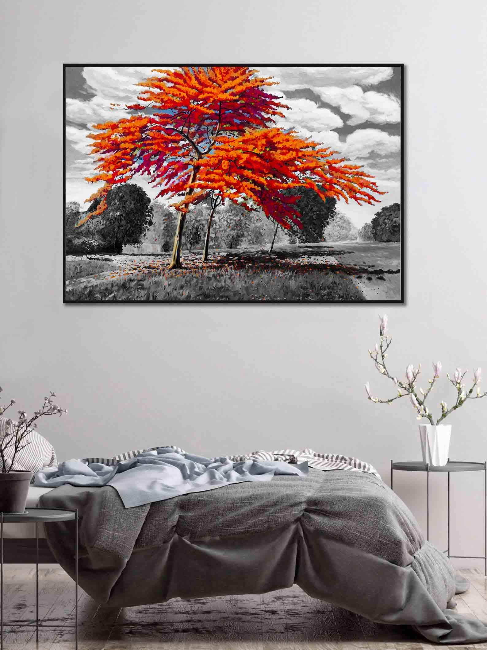 Tablou Canvas - Copacii rosii