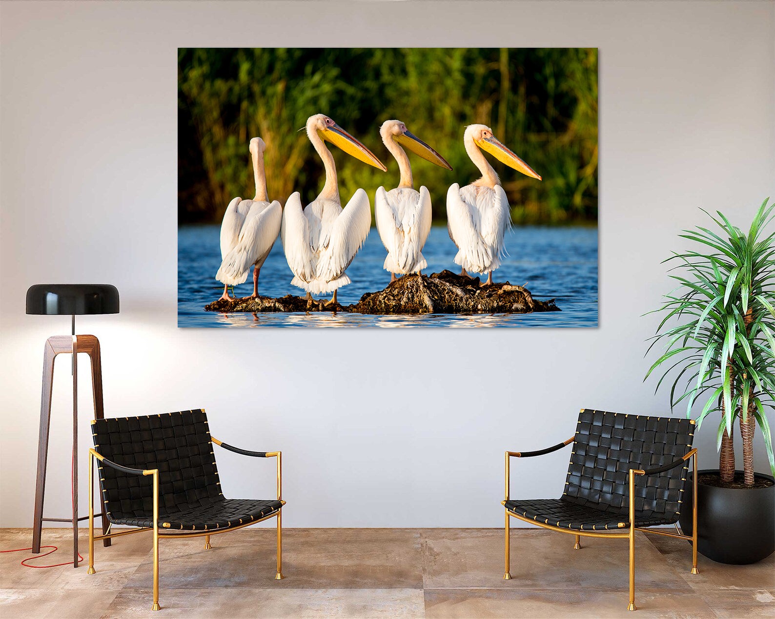 Tablou Canvas - Pelicani la Delta Dunării