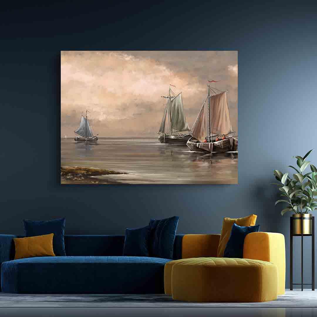 Tablou Canvas - Barci cu panze pe mare