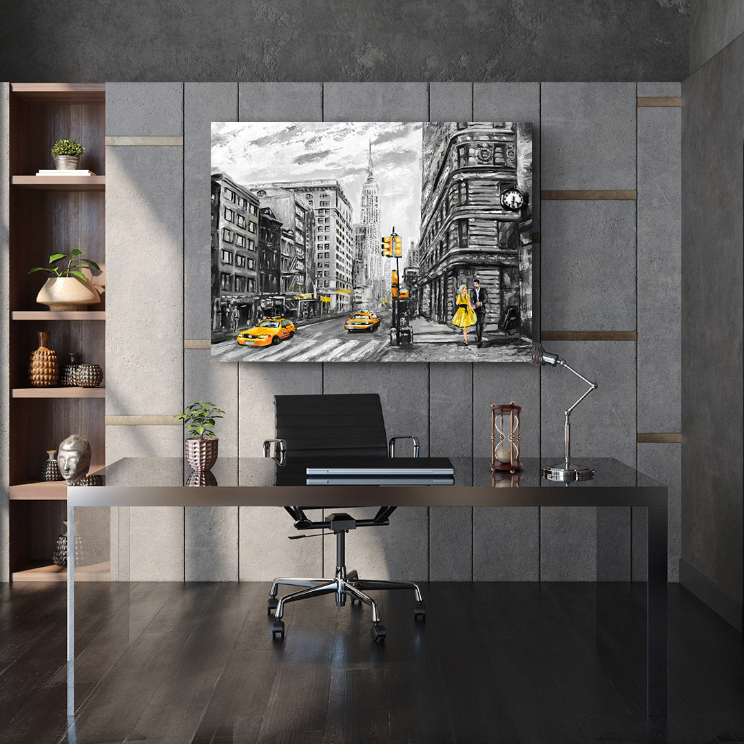 Tablou Canvas - Oraș Alb Negru