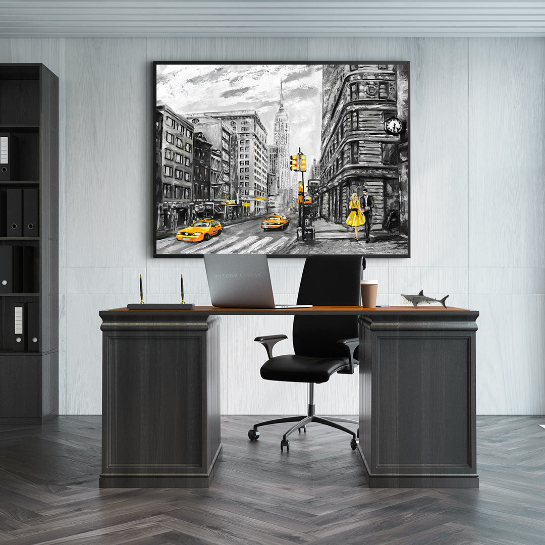Tablou Canvas - Oraș Alb Negru