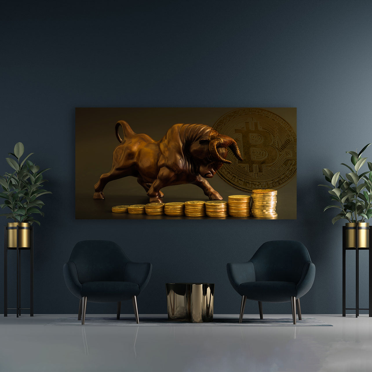 Peinture sur toile – Pièces de monnaie et persévérance