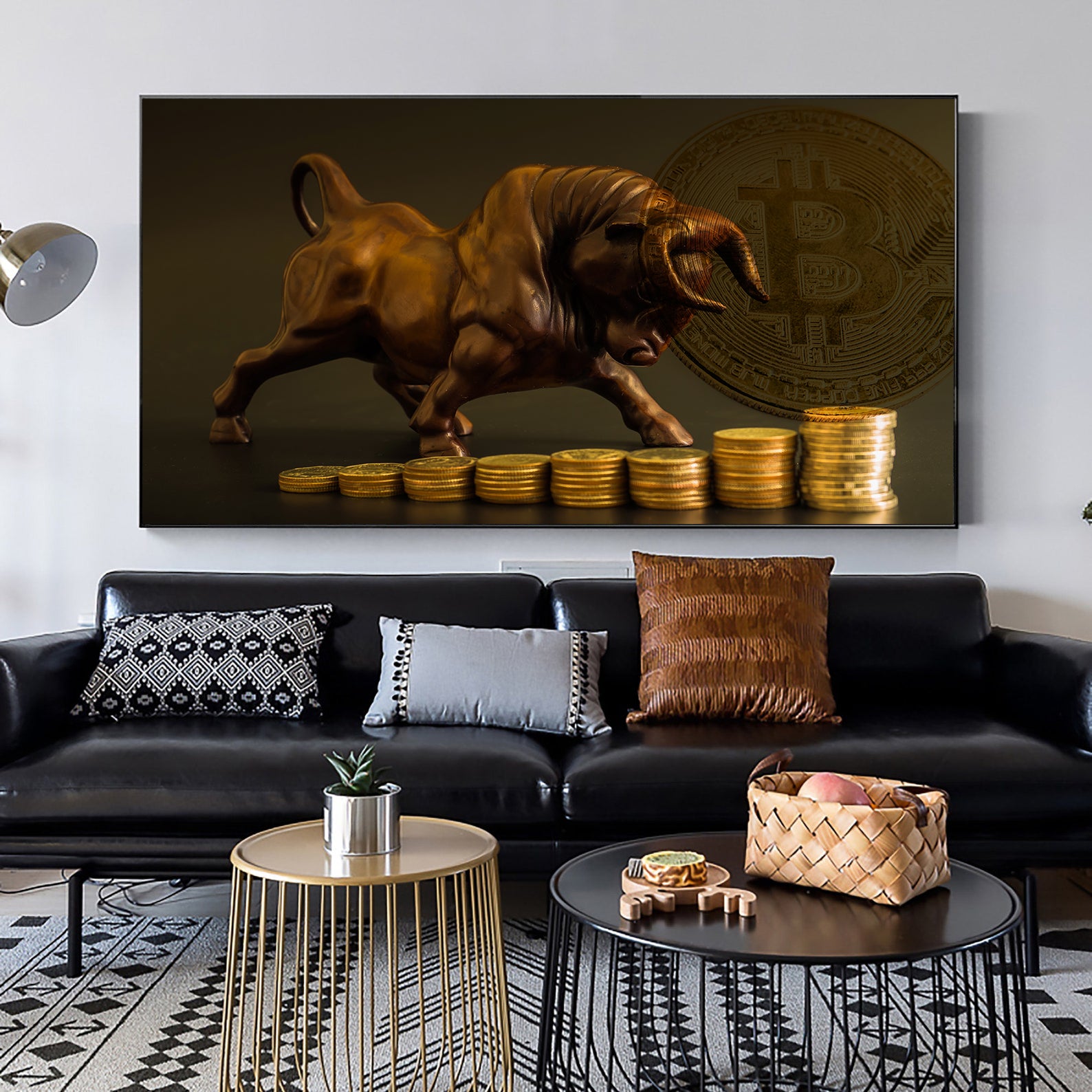 Peinture sur toile – Pièces de monnaie et persévérance