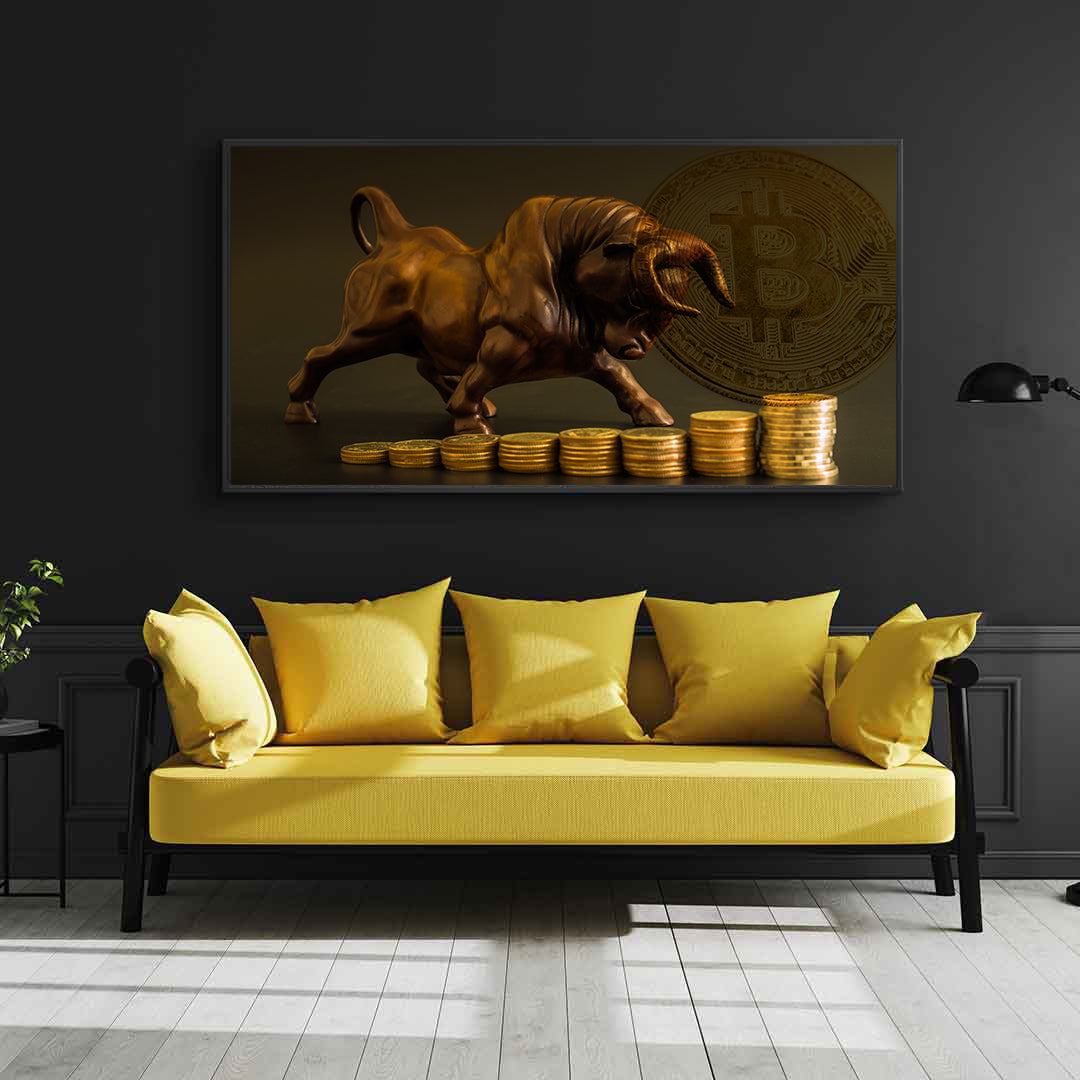 Peinture sur toile – Pièces de monnaie et persévérance