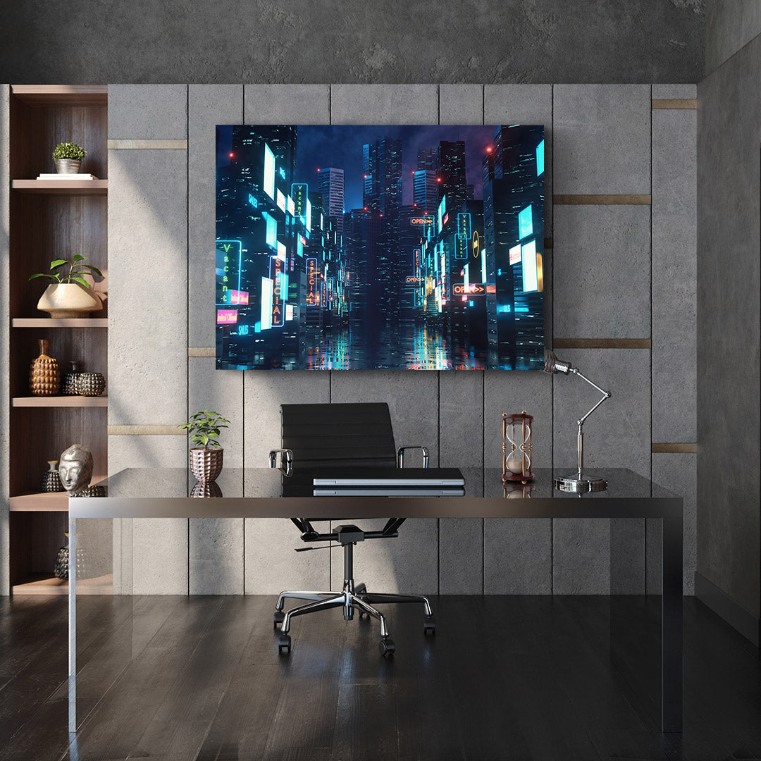Peinture sur toile - Ville de nuit