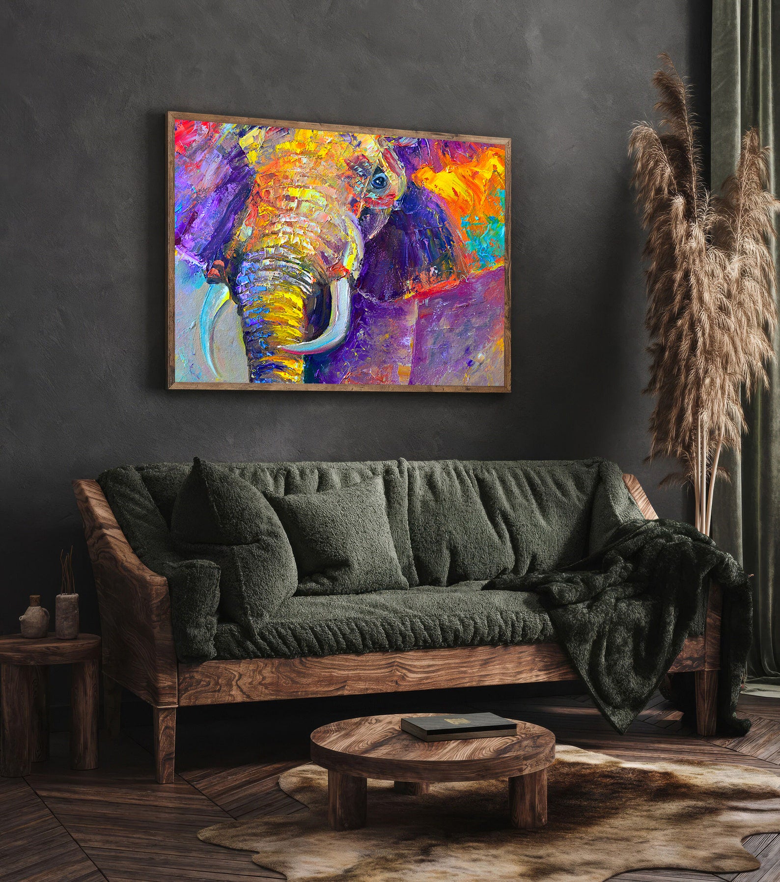 Tableau sur toile - Éléphant multicolore