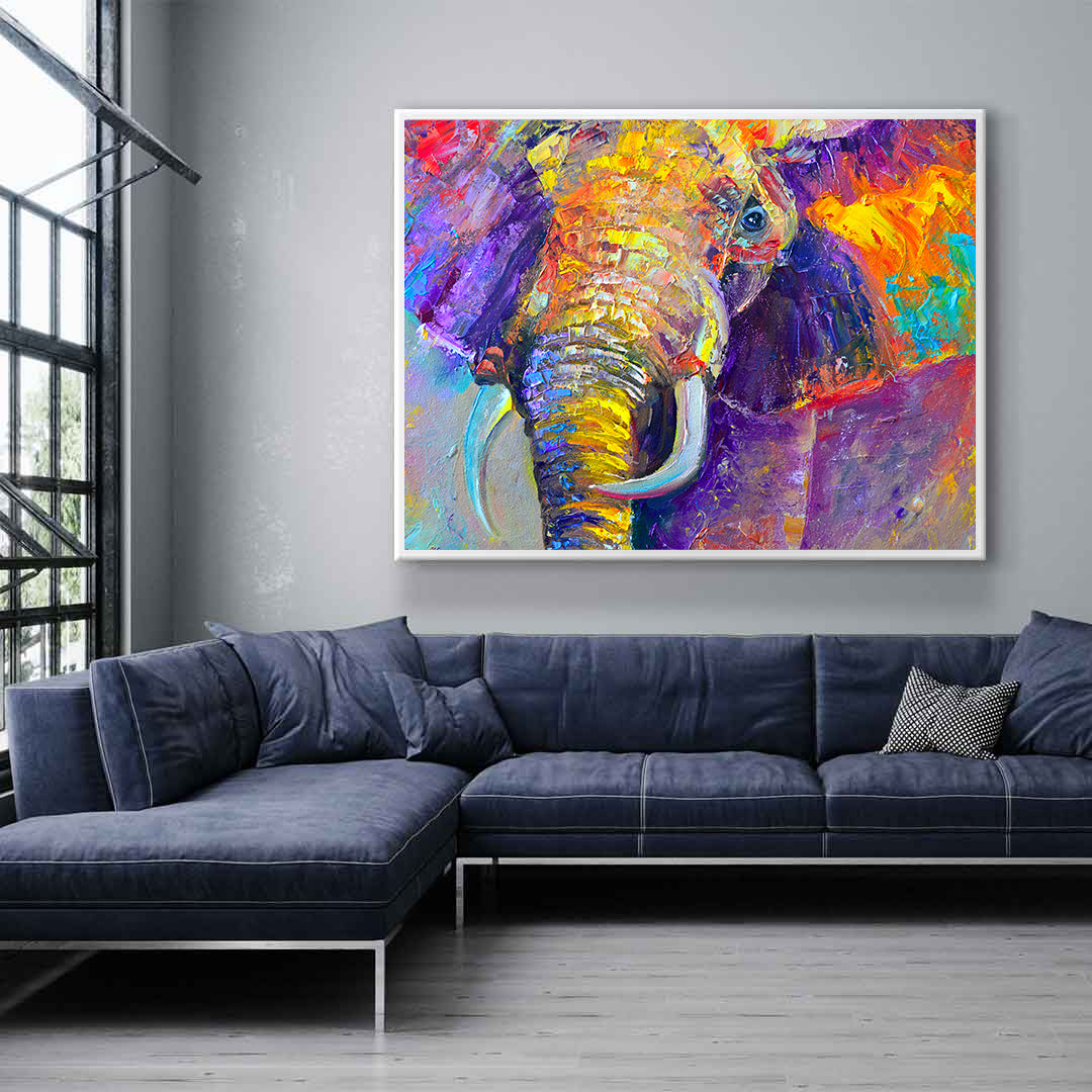 Tableau sur toile - Éléphant multicolore