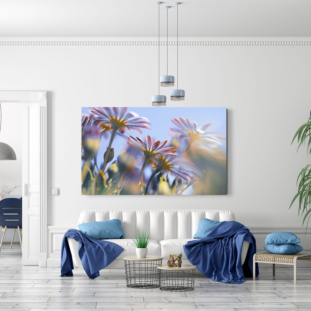 Peinture sur toile - Fleurs roses