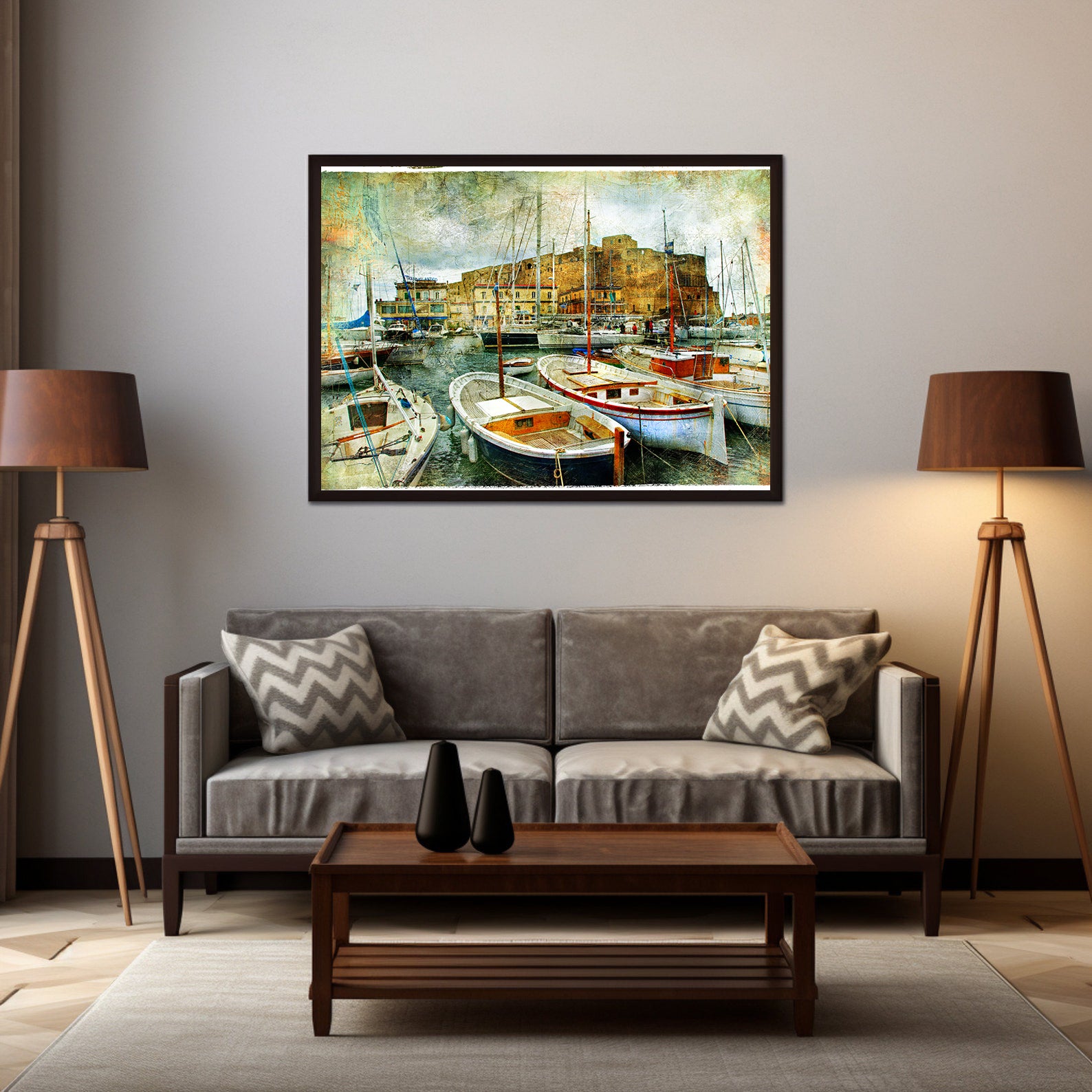 Tablou Canvas - Bărcuțe în Port