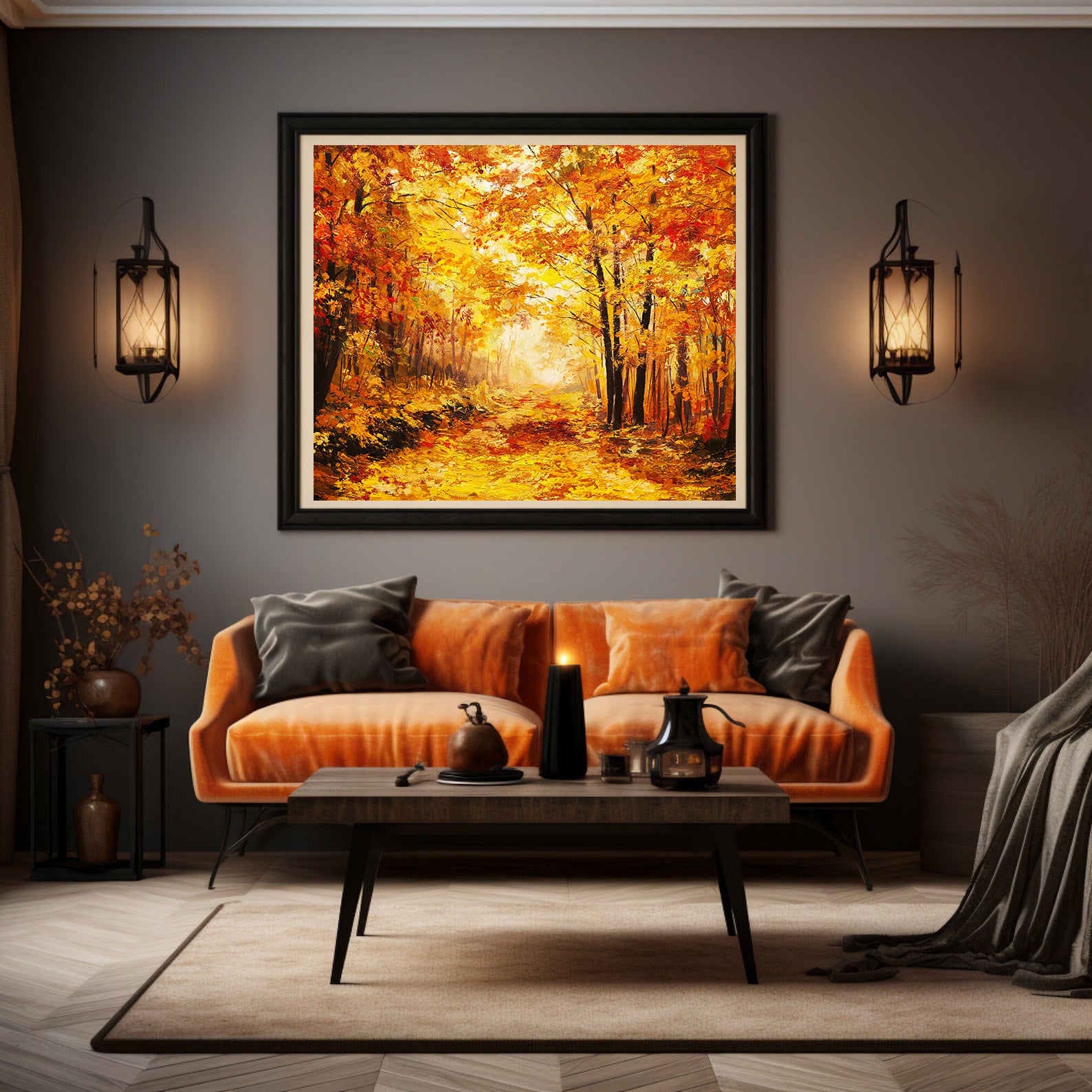 Peinture sur toile - Paysage d'automne