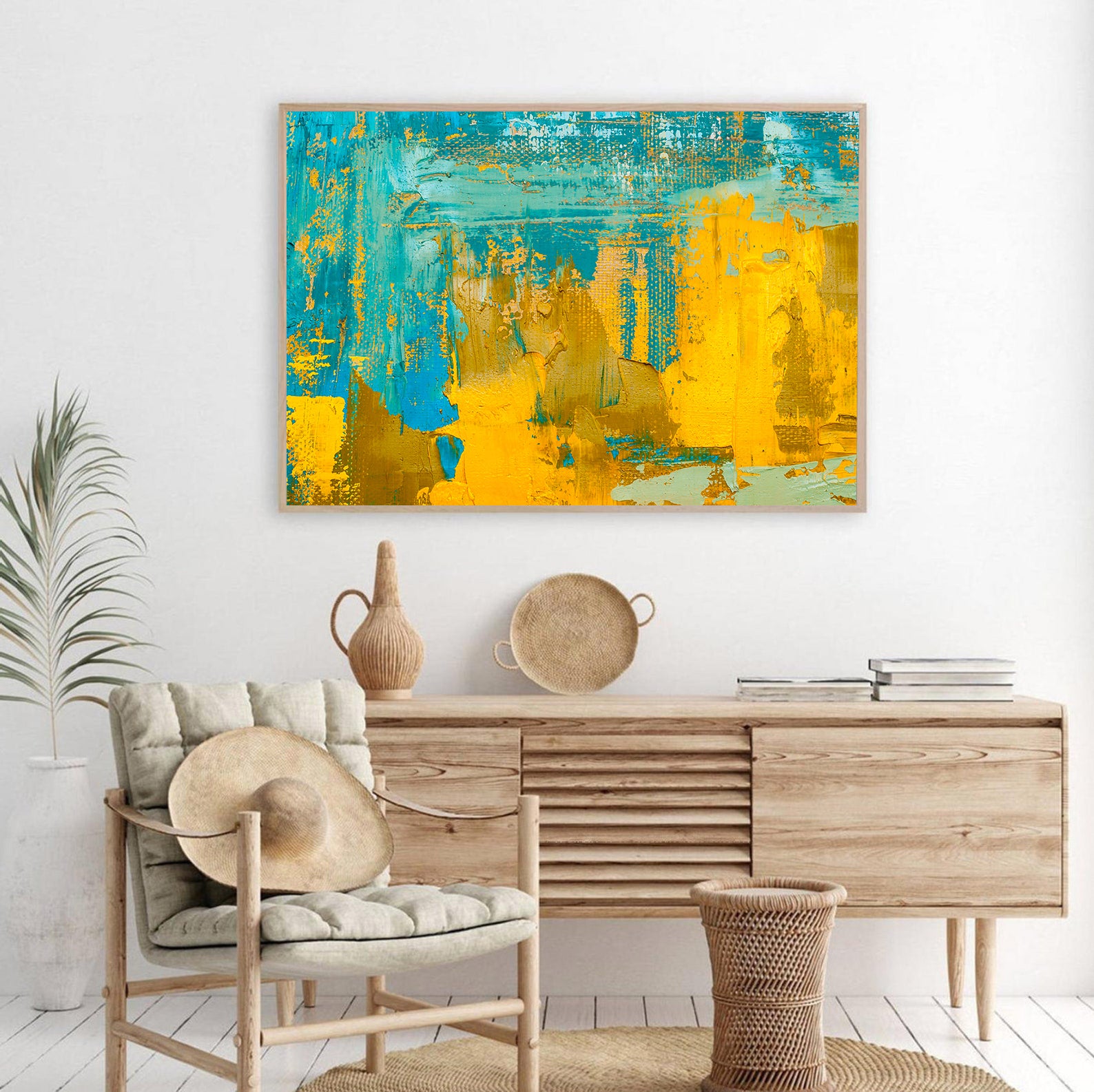 Tablou Canvas - Abstract Verde și Auriu