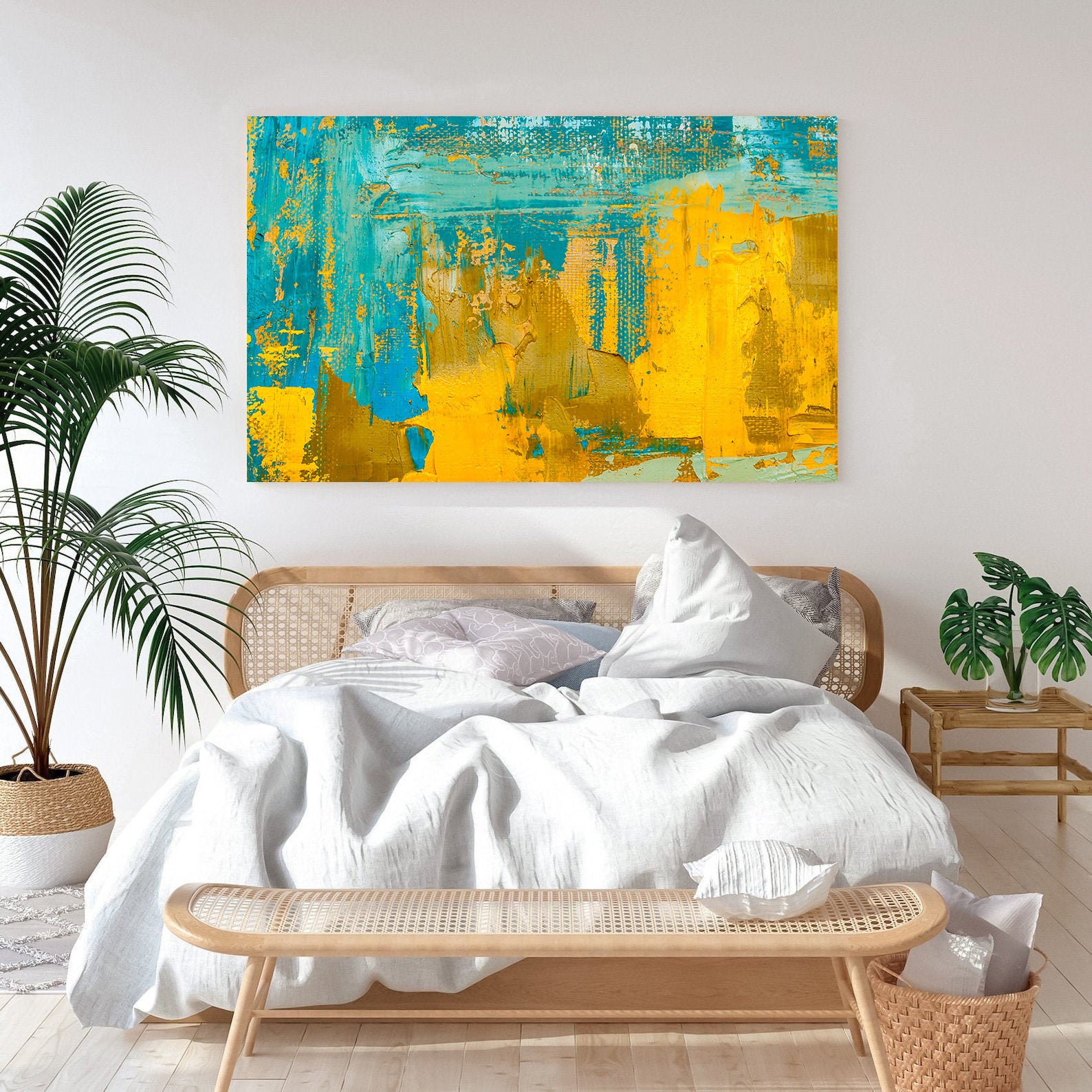 Tablou Canvas - Abstract Verde și Auriu