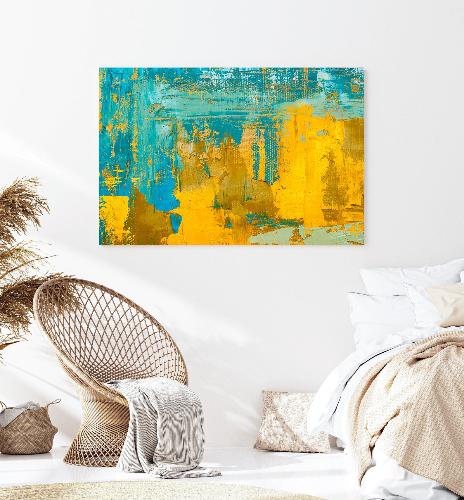 Tablou Canvas - Abstract Verde și Auriu