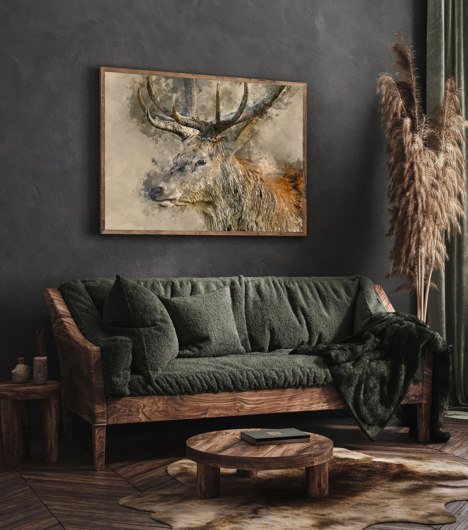 Peinture sur toile - Portrait de cerf