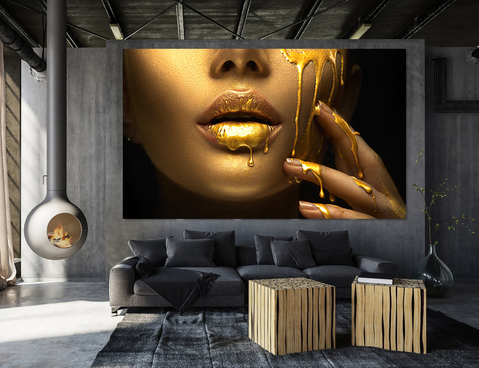 Tablou Canvas - Aur pe Buze