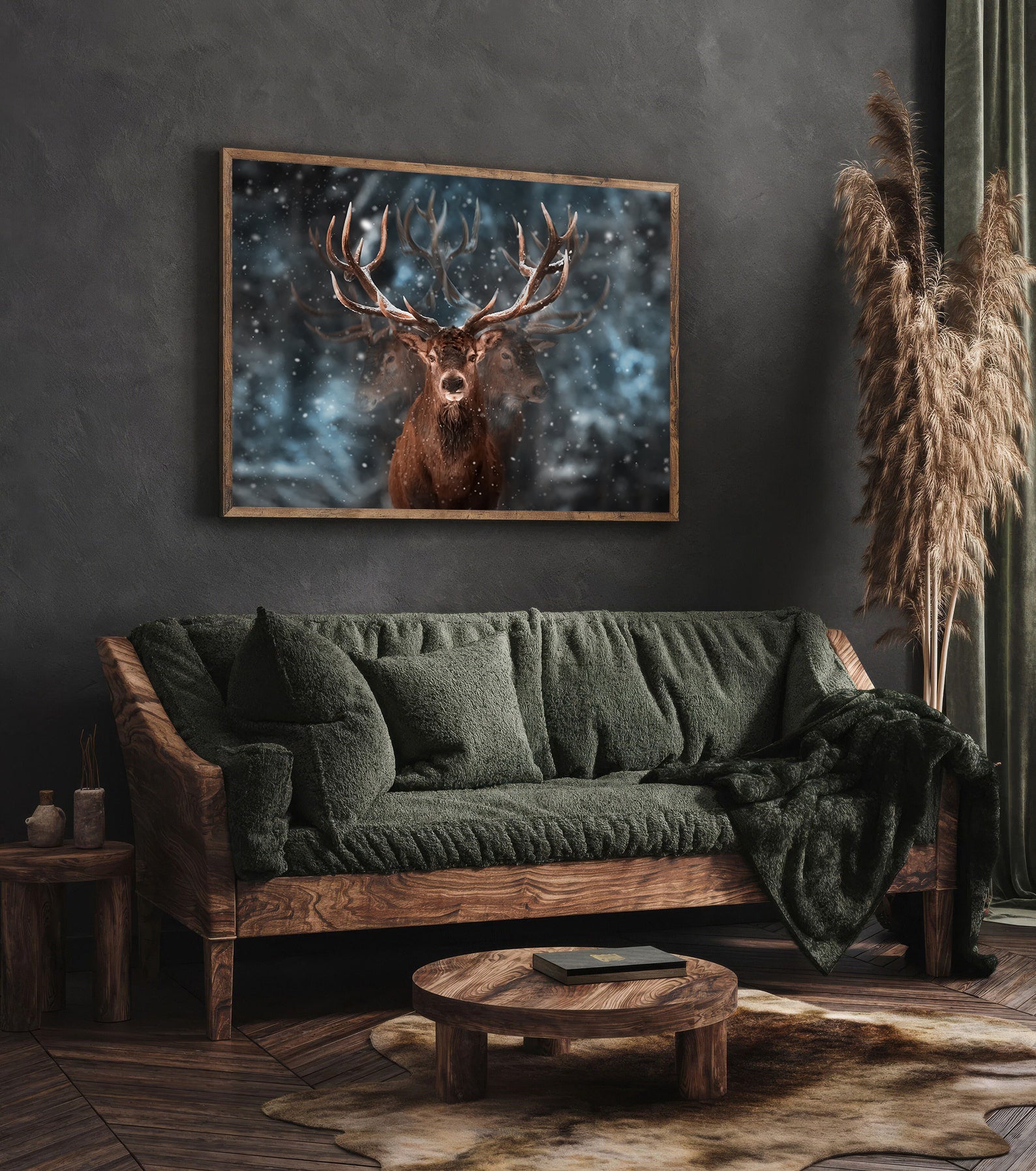Peinture sur toile - Cerf dans la forêt