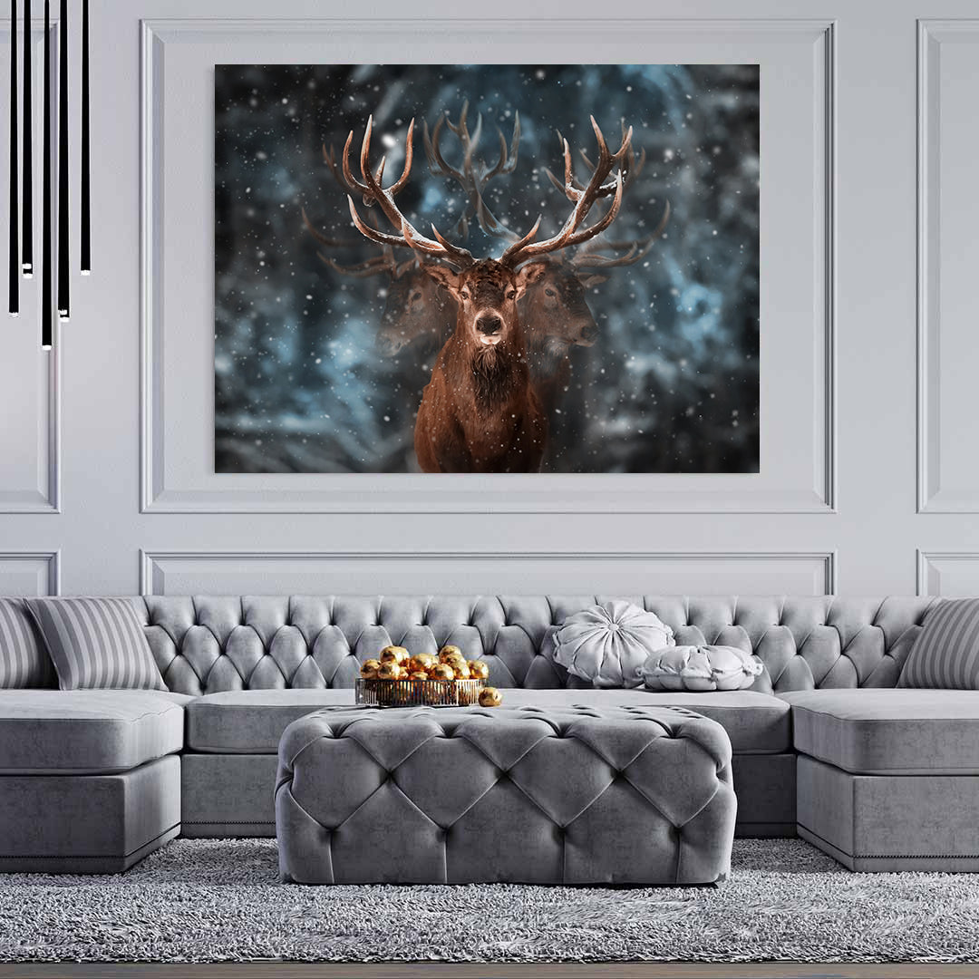 Peinture sur toile - Cerf dans la forêt