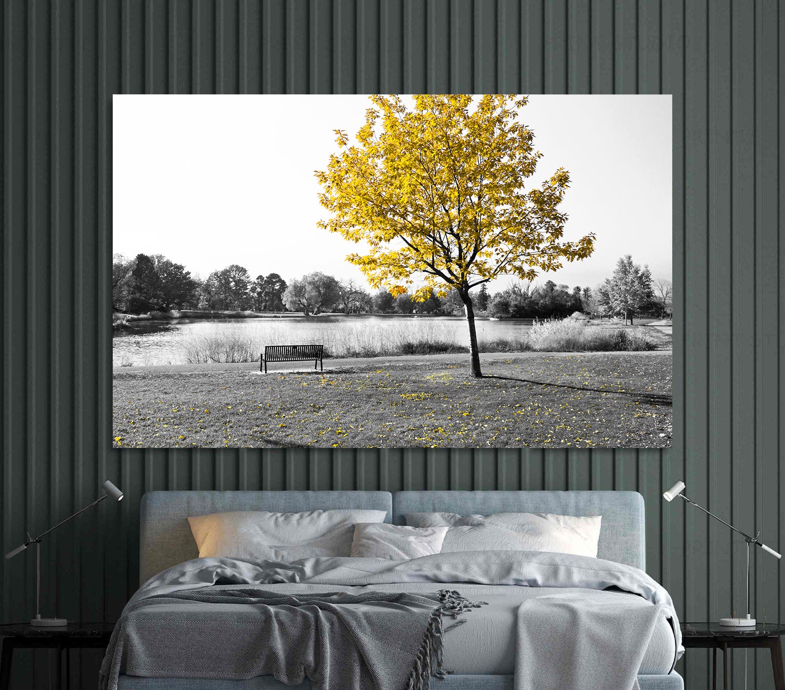 Tablou Canvas - Copac cu Frunze Galbene