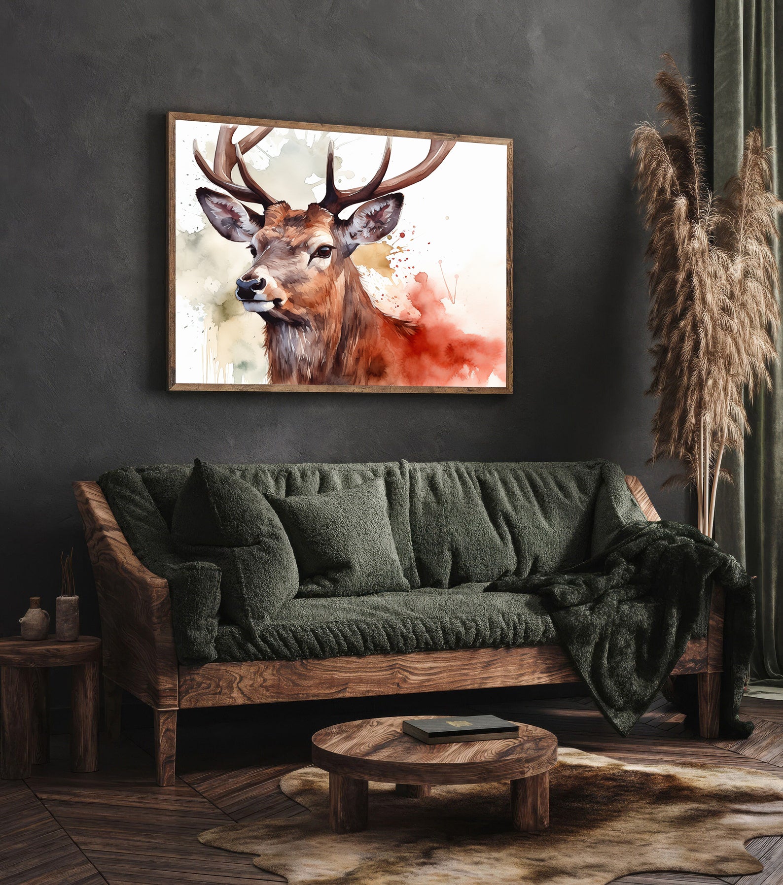 Peinture sur toile - Portrait de cerf