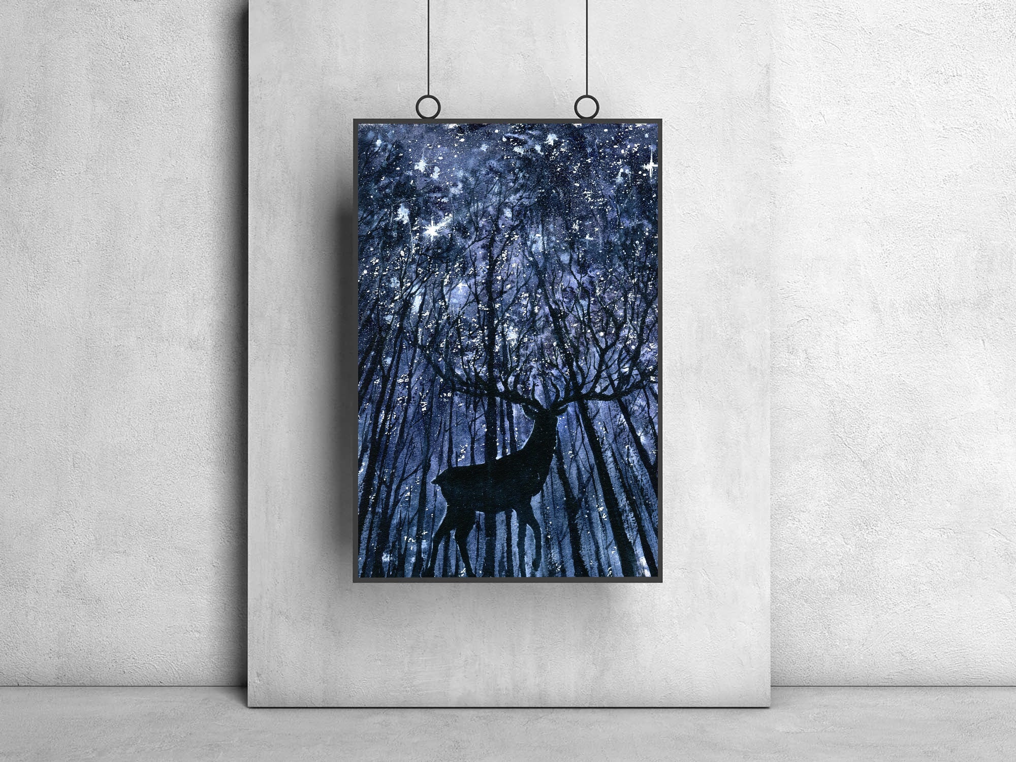 Peinture sur toile - Cerf dans la forêt