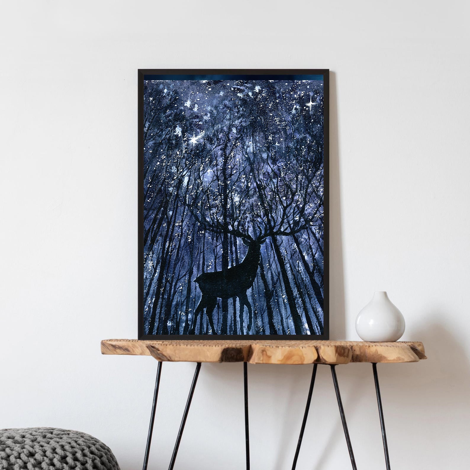 Peinture sur toile - Cerf dans la forêt