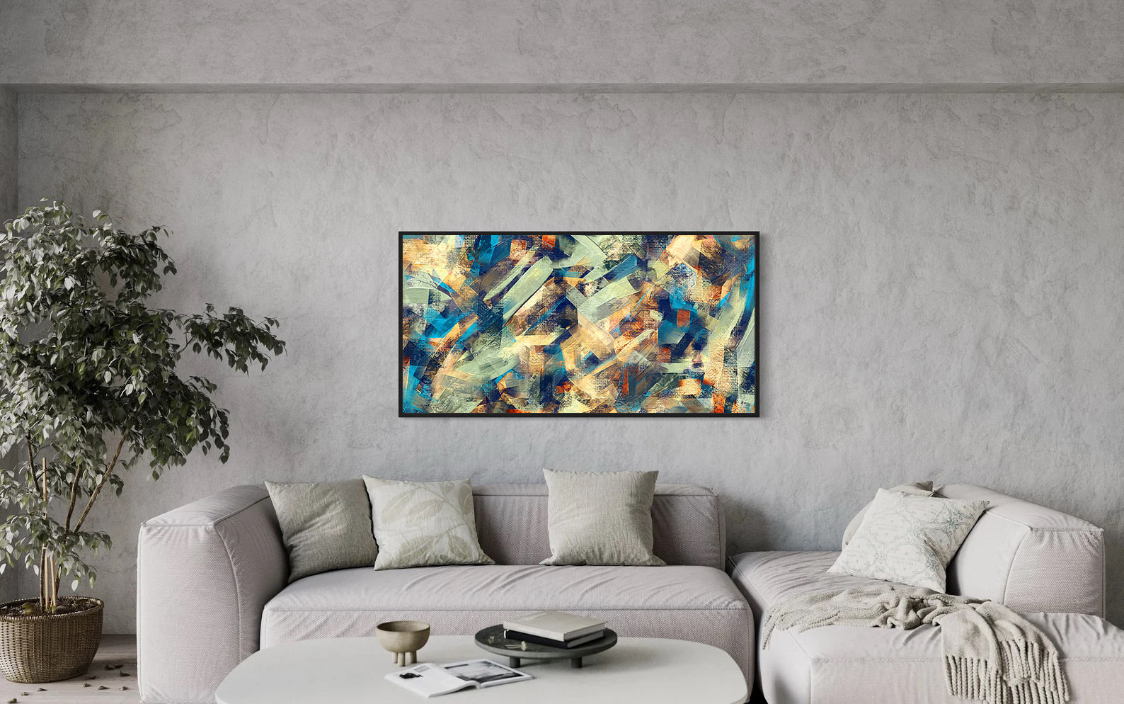 Tablou Canvas - Blue Cubist Depiction