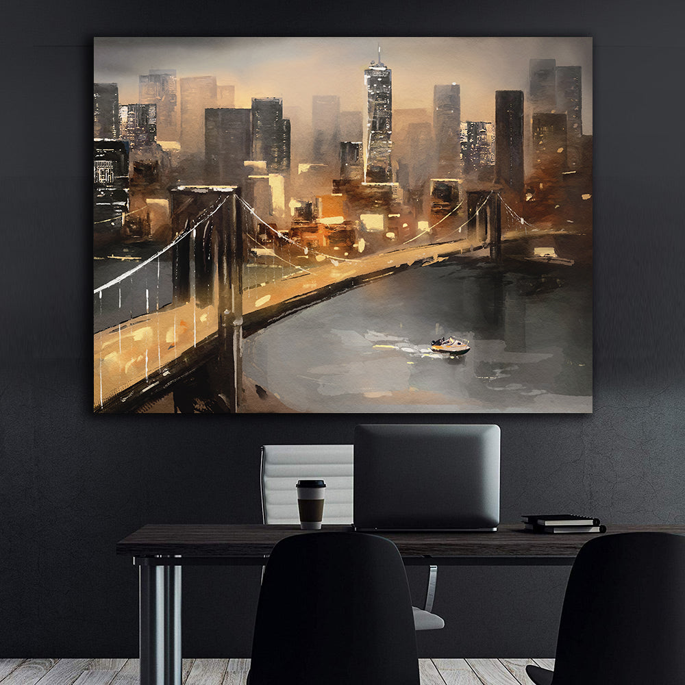 Tablou Canvas - Podul Brooklyn din Manhattan