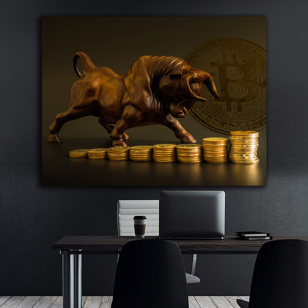 Peinture sur toile – Pièces de monnaie et persévérance