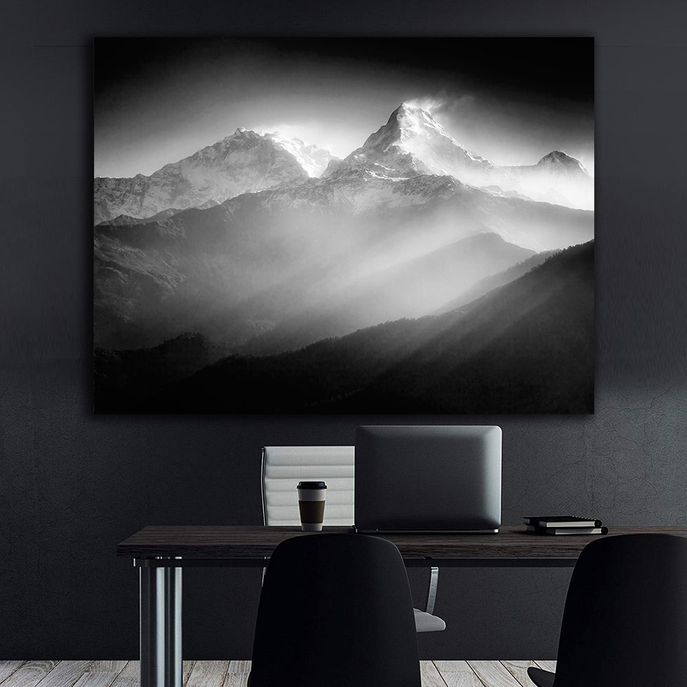 Tablou Canvas - Munți Alb Negru